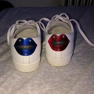 Saint Laurent Court LIPS white leather sneakers